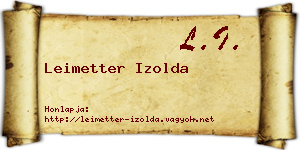 Leimetter Izolda névjegykártya